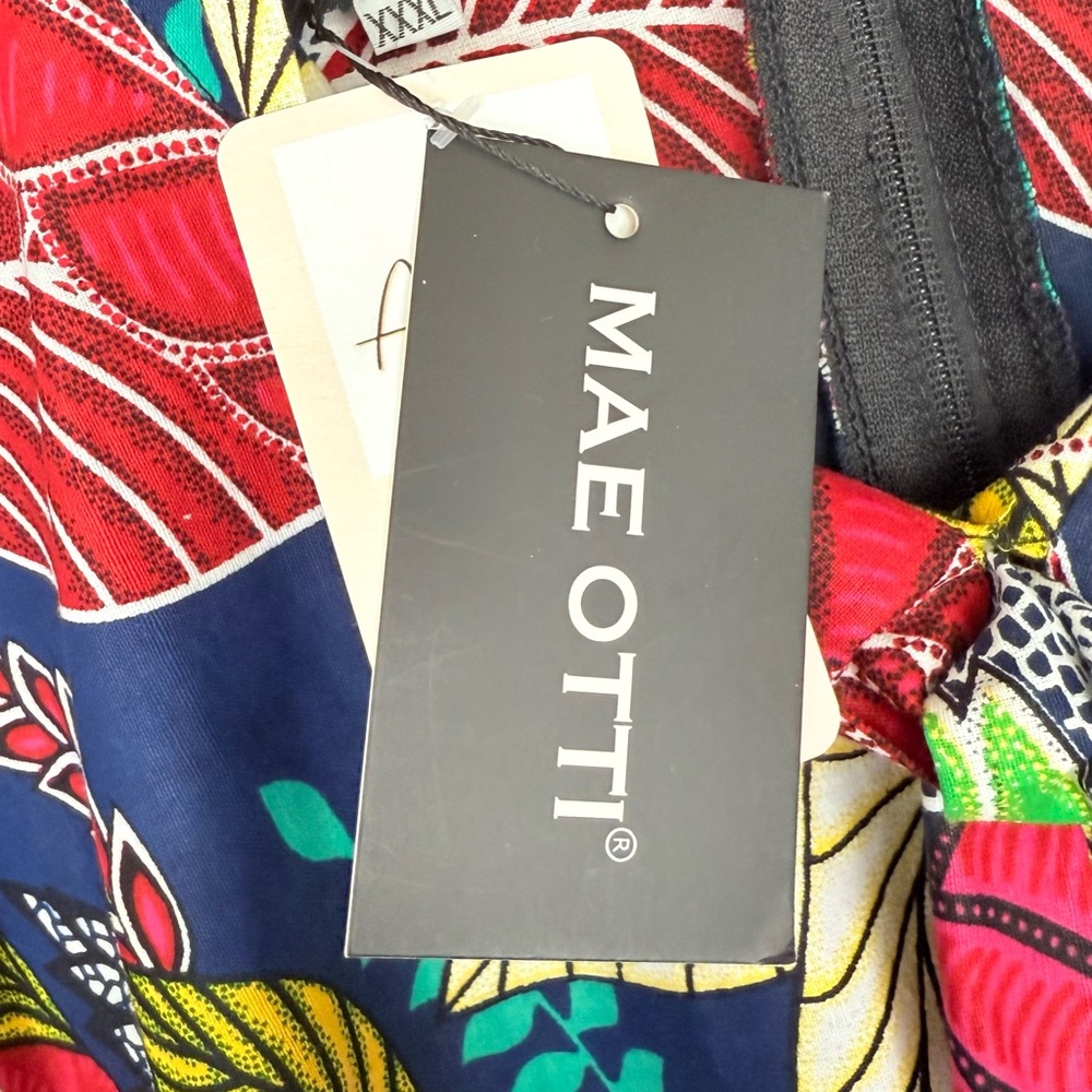 Mae Otti Bibi African Print Puff Sleeve
Peplum Top Blouse Maximalist XXXL NWT - Picture 8 of 9